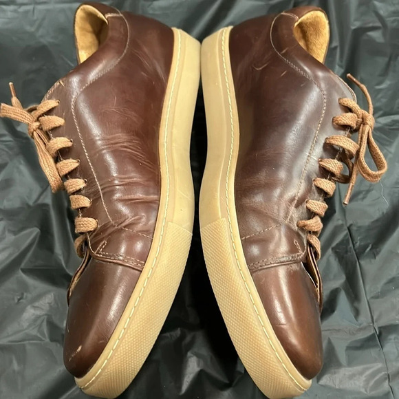 Epaulet Brown Leather Low Top Sneakers - Picture 11 of 12